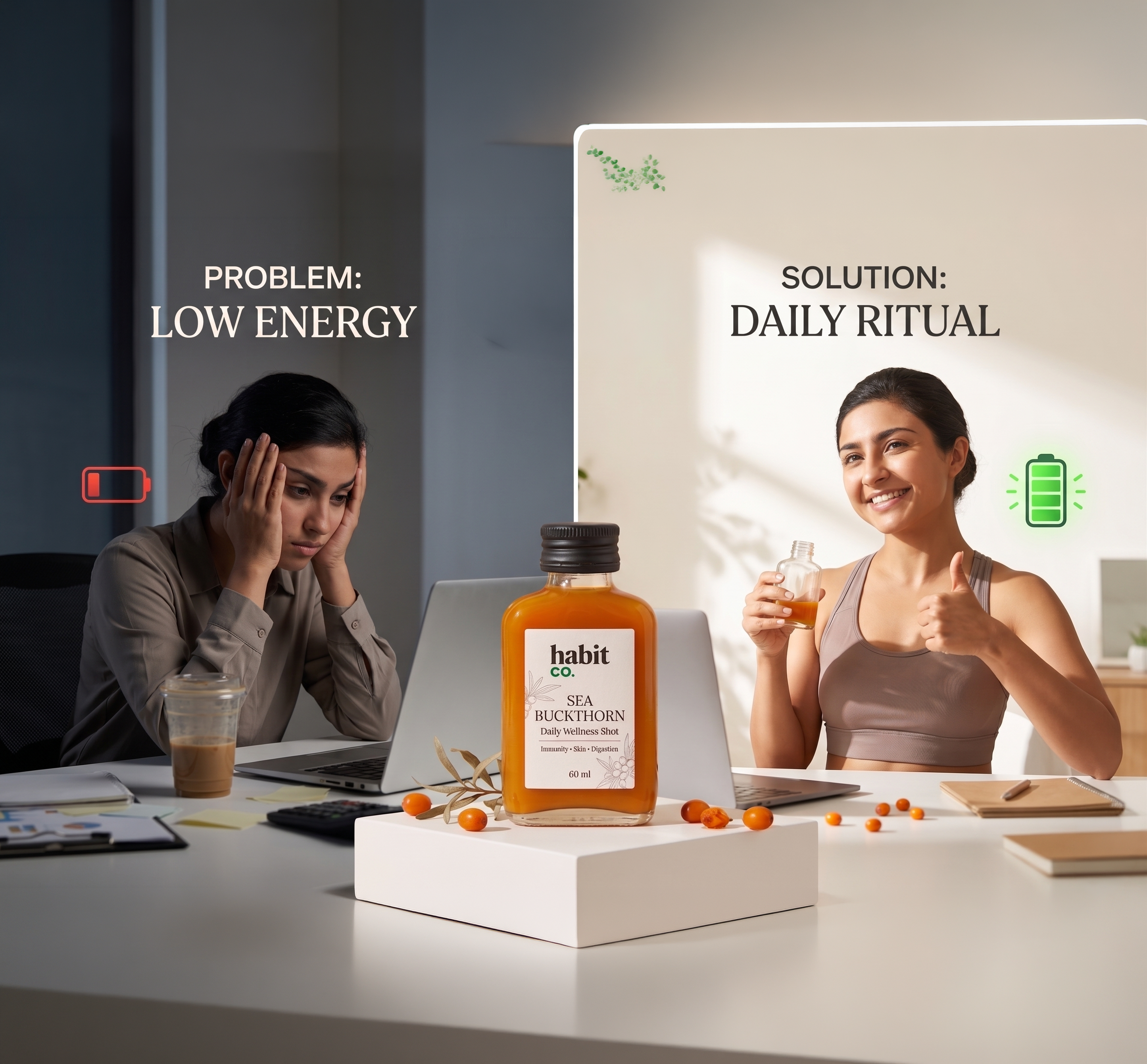 Sea Buckthorn Daily Wellness Shot for Skin, Immunity & Gut Health